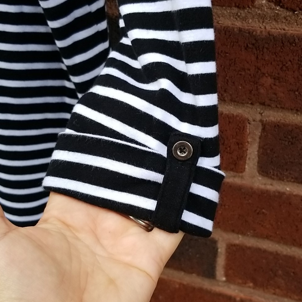 EUC Jones New York Sz 1x Nautical Stripe Top - Picture 2 of 5